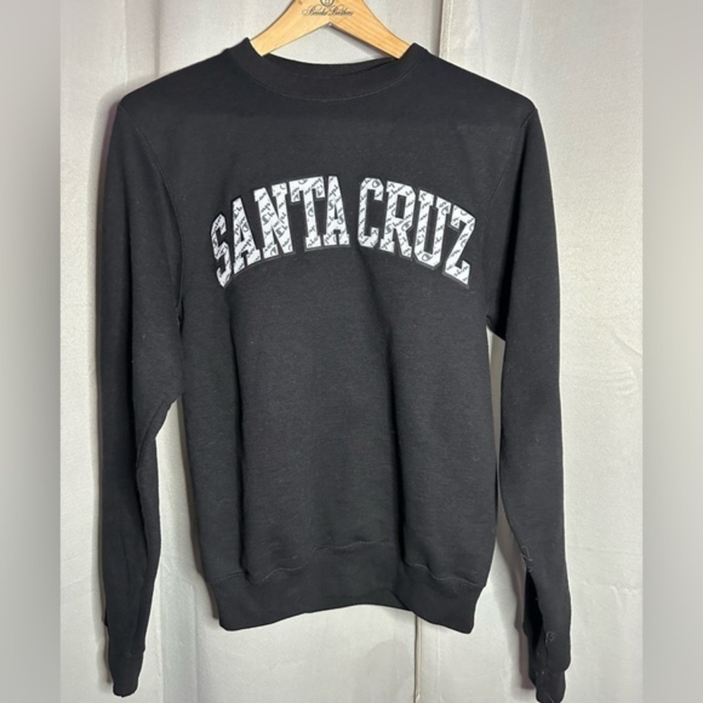 Champion Santa Cruz Collegiate Logo Crewneck Sweatshirt Black XS